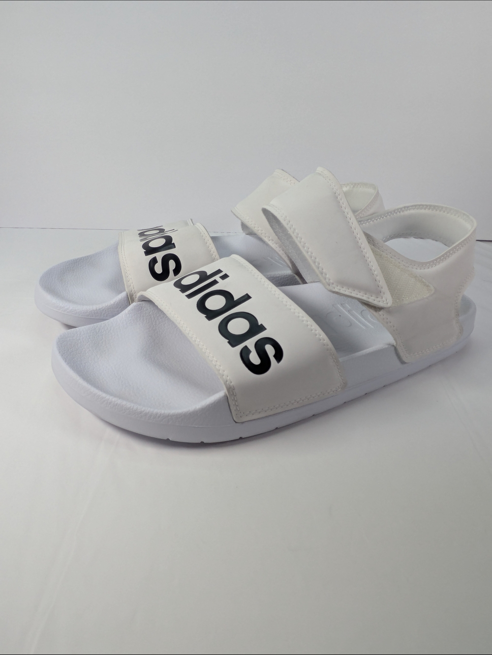 Adidas White Logo Comfort Slide Sandals - Picture 4 of 11
